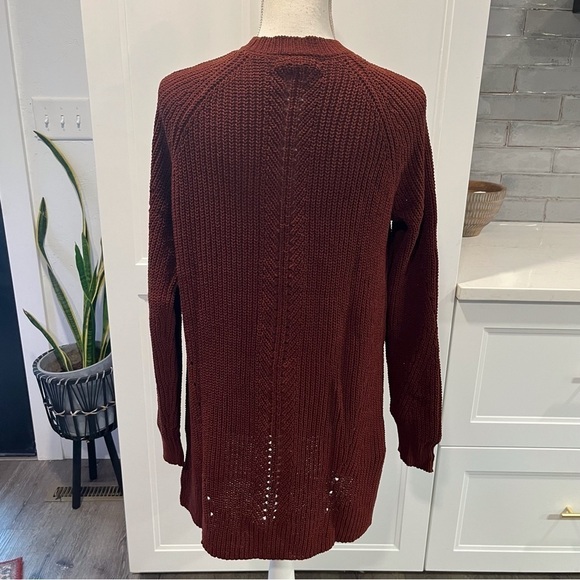 Love + Ellie Burgundy Long Open Cardigan Sweater Small - Picture 3 of 10